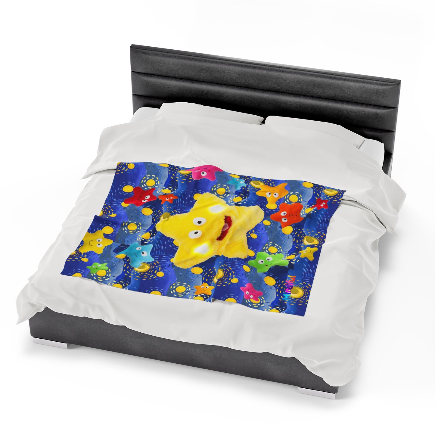 Mindiful® "Starry Starry Starling" Velveteen Plush Snuggle Blanket