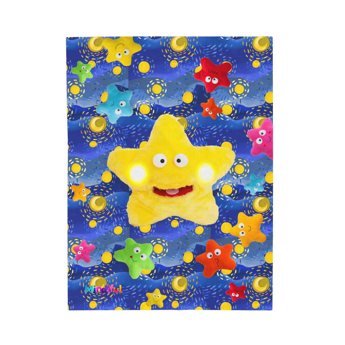 Mindiful® "Starry Starry Starling" Velveteen Plush Snuggle Blanket