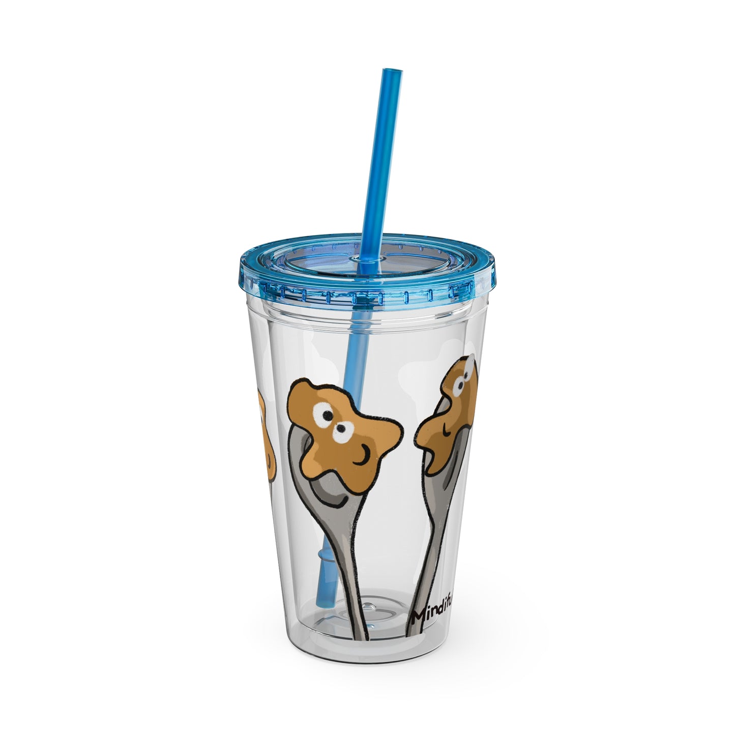 Silly Sippers BPA FREE ACRYLIC Tumbler with Straw, 16oz - Positive Peanut Butter