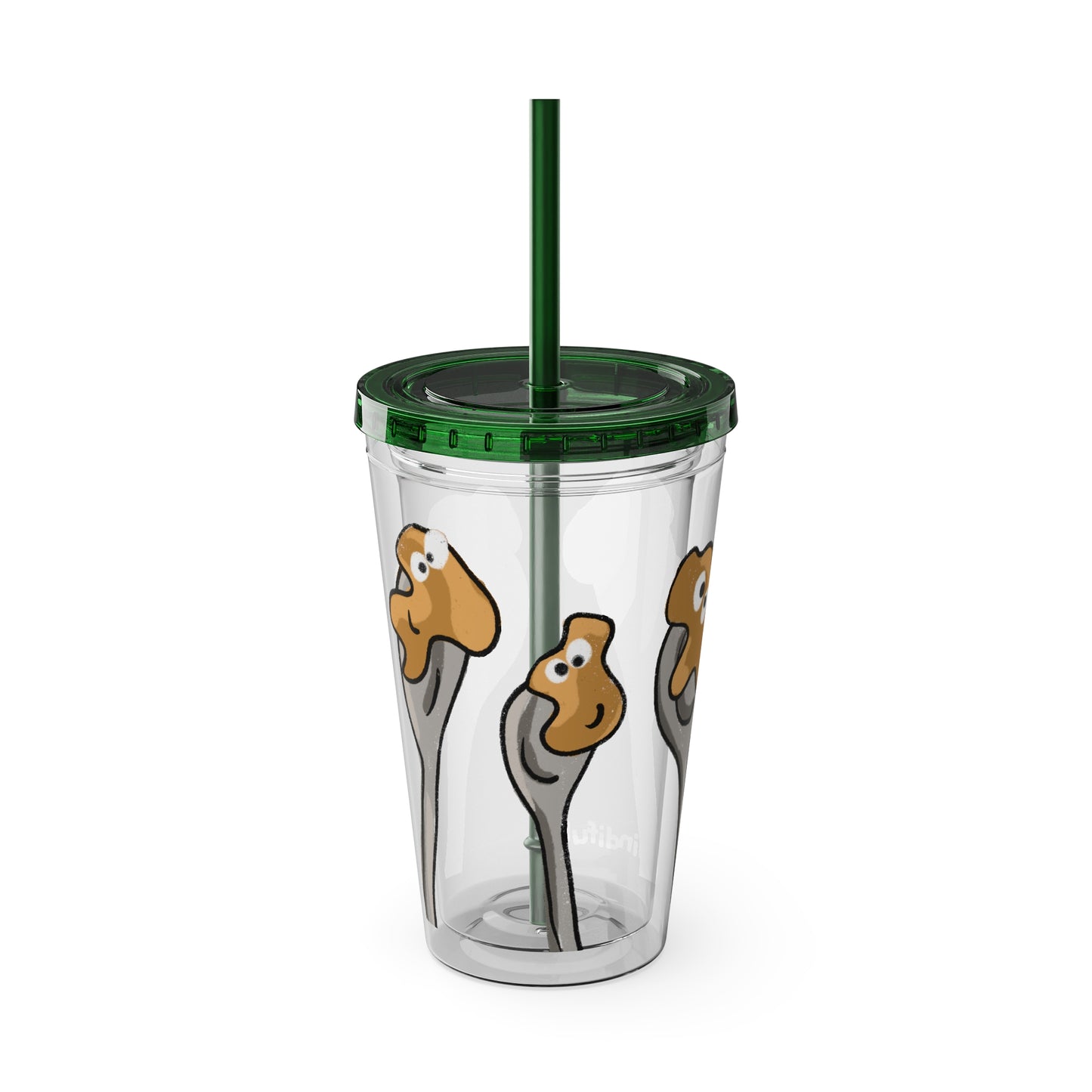 Silly Sippers BPA FREE ACRYLIC Tumbler with Straw, 16oz - Positive Peanut Butter