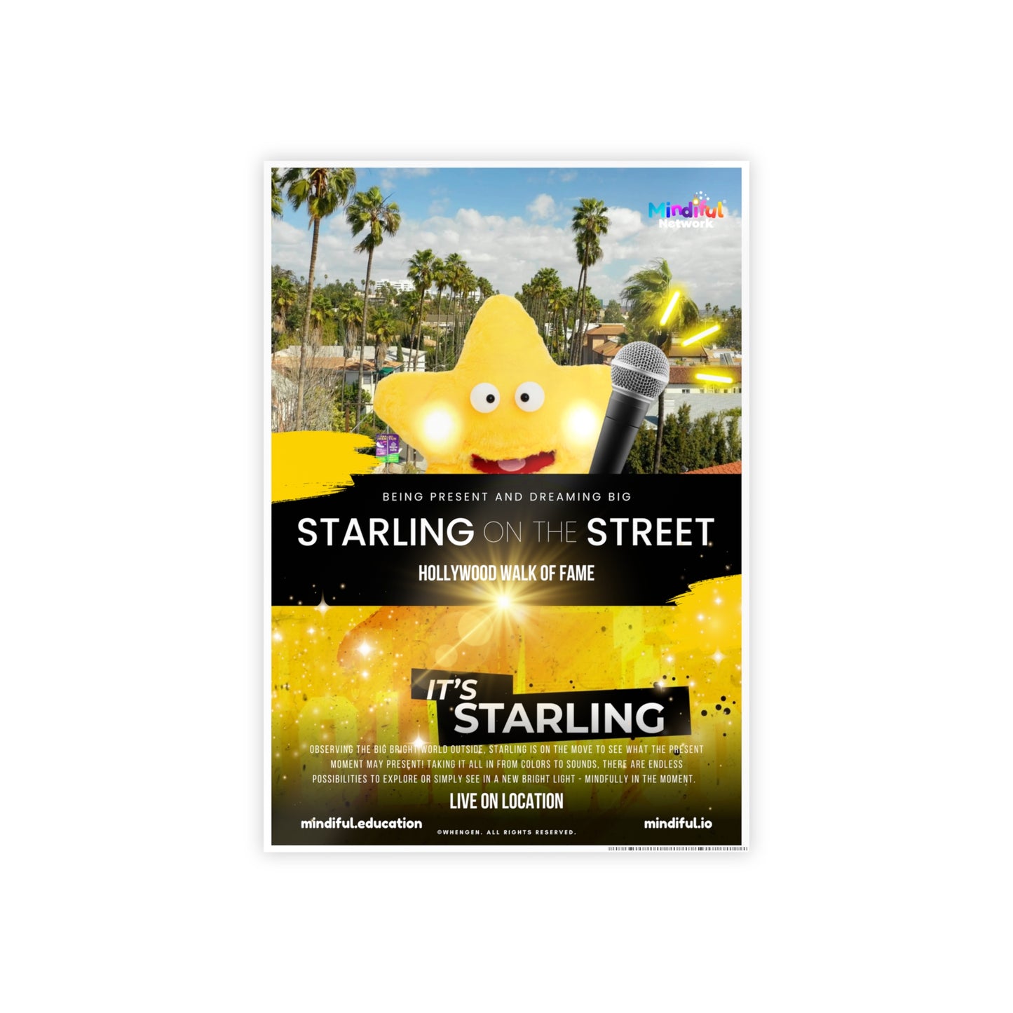 Mindiful® "Starling on the Street" GLOSSY Poster