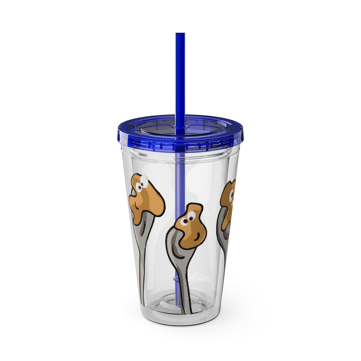 Silly Sippers BPA FREE ACRYLIC Tumbler with Straw, 16oz - Positive Peanut Butter