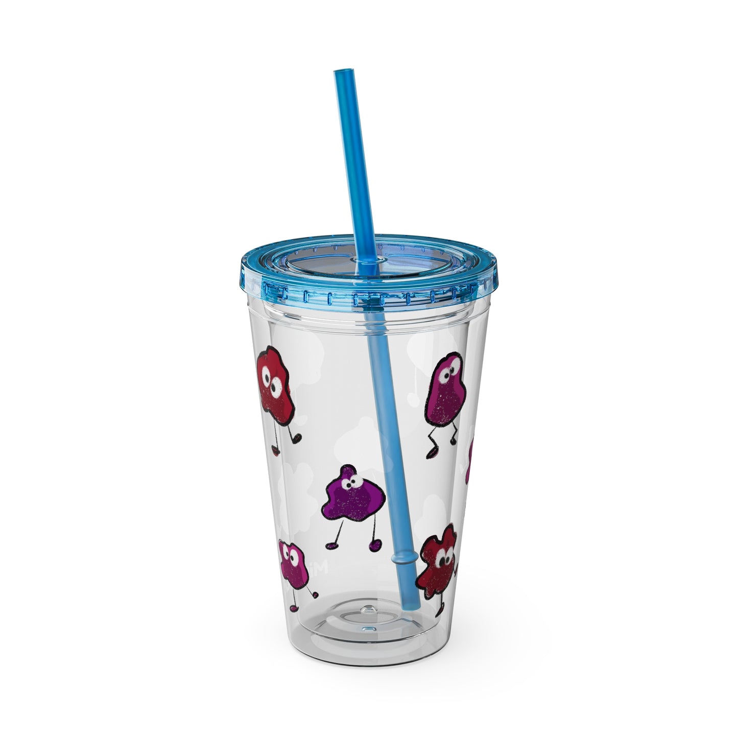 Silly Sippers BPA FREE ACRYLIC Tumbler with Straw, 16oz - Groovy Grapes