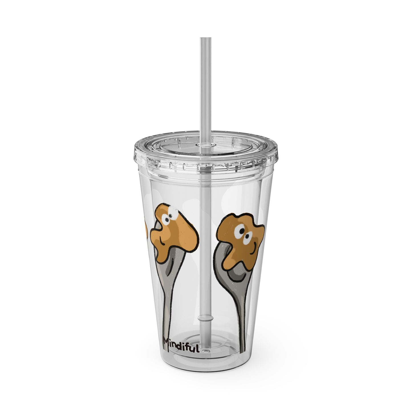 Silly Sippers BPA FREE ACRYLIC Tumbler with Straw, 16oz - Positive Peanut Butter