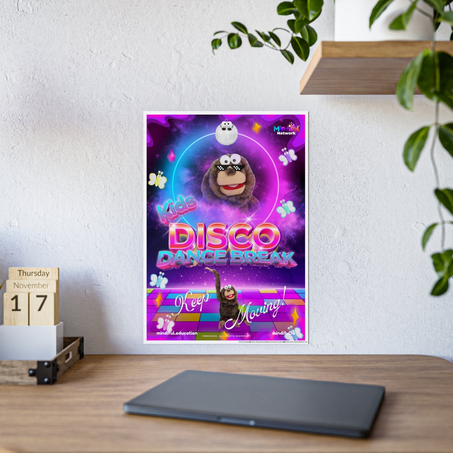 Mindiful® "Kids Disco Dance Break" GLOSSY Poster