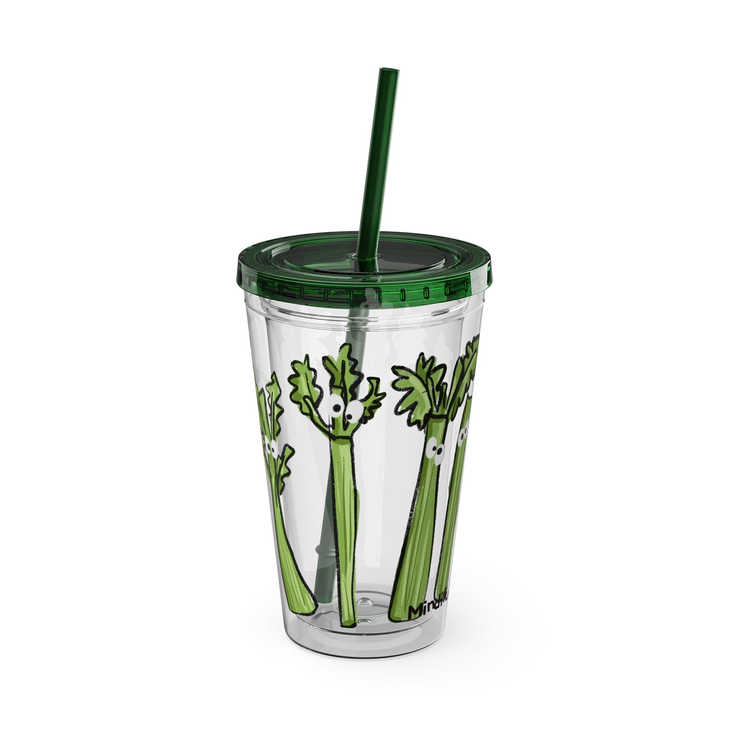 Silly Sippers BPA FREE ACRYLIC Tumbler with Straw, 16oz - Charming Celery