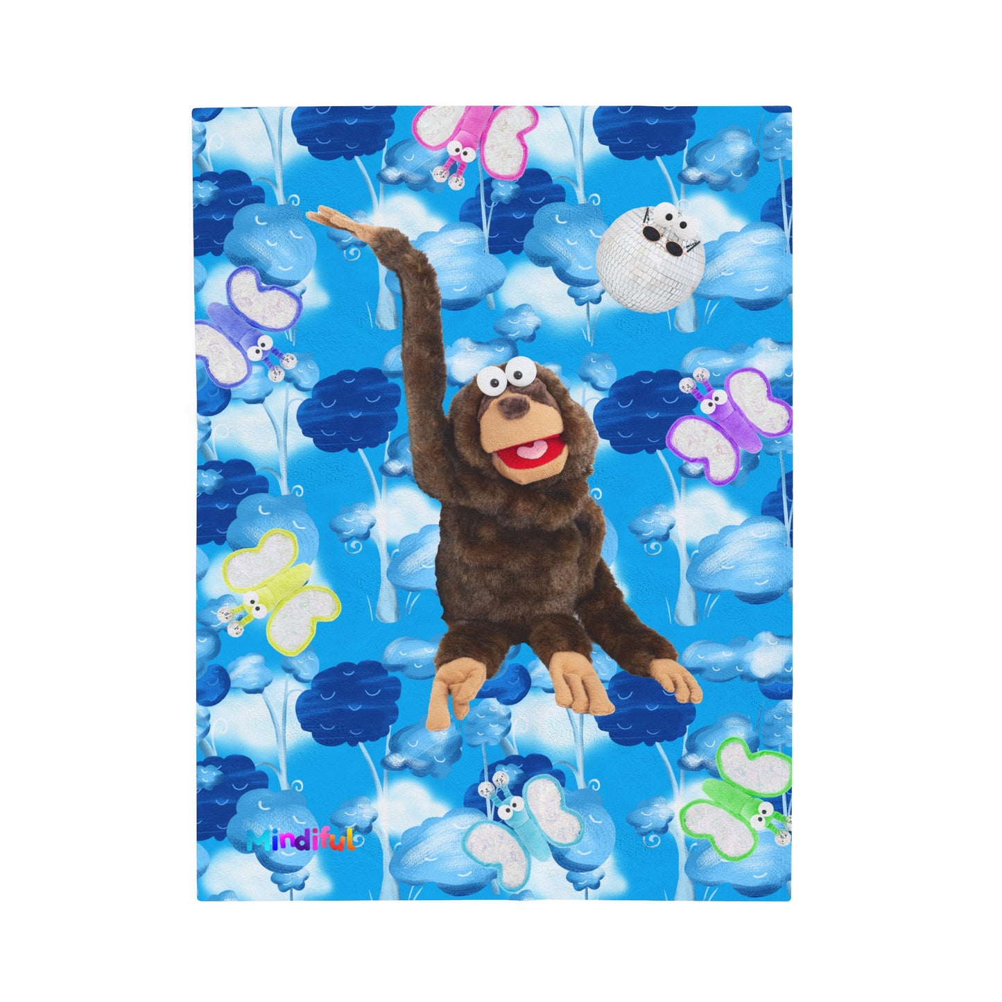 Mindiful® "Cloudy with a Chance of Steve" Velveteen Plush Snuggle Blanket