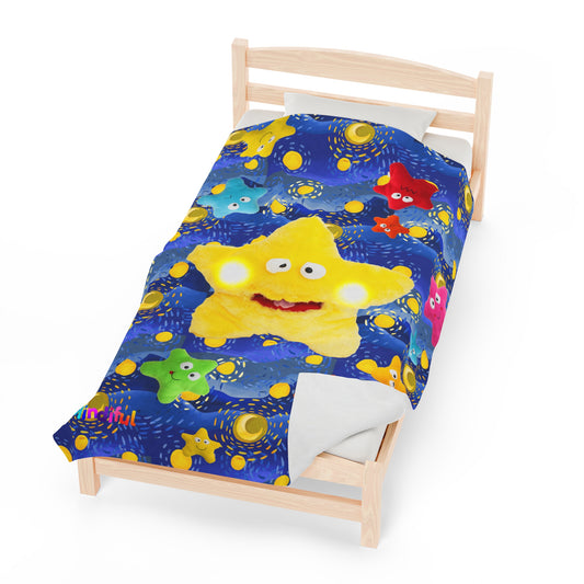 Mindiful® "Starry Starry Starling" Velveteen Plush Snuggle Blanket