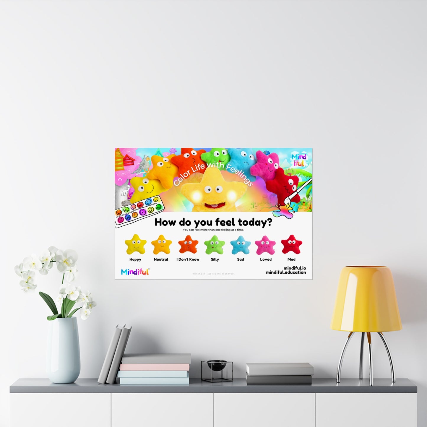 Mindiful® "How Do You Feel Today?" Colorful - Matte Horizontal Poster