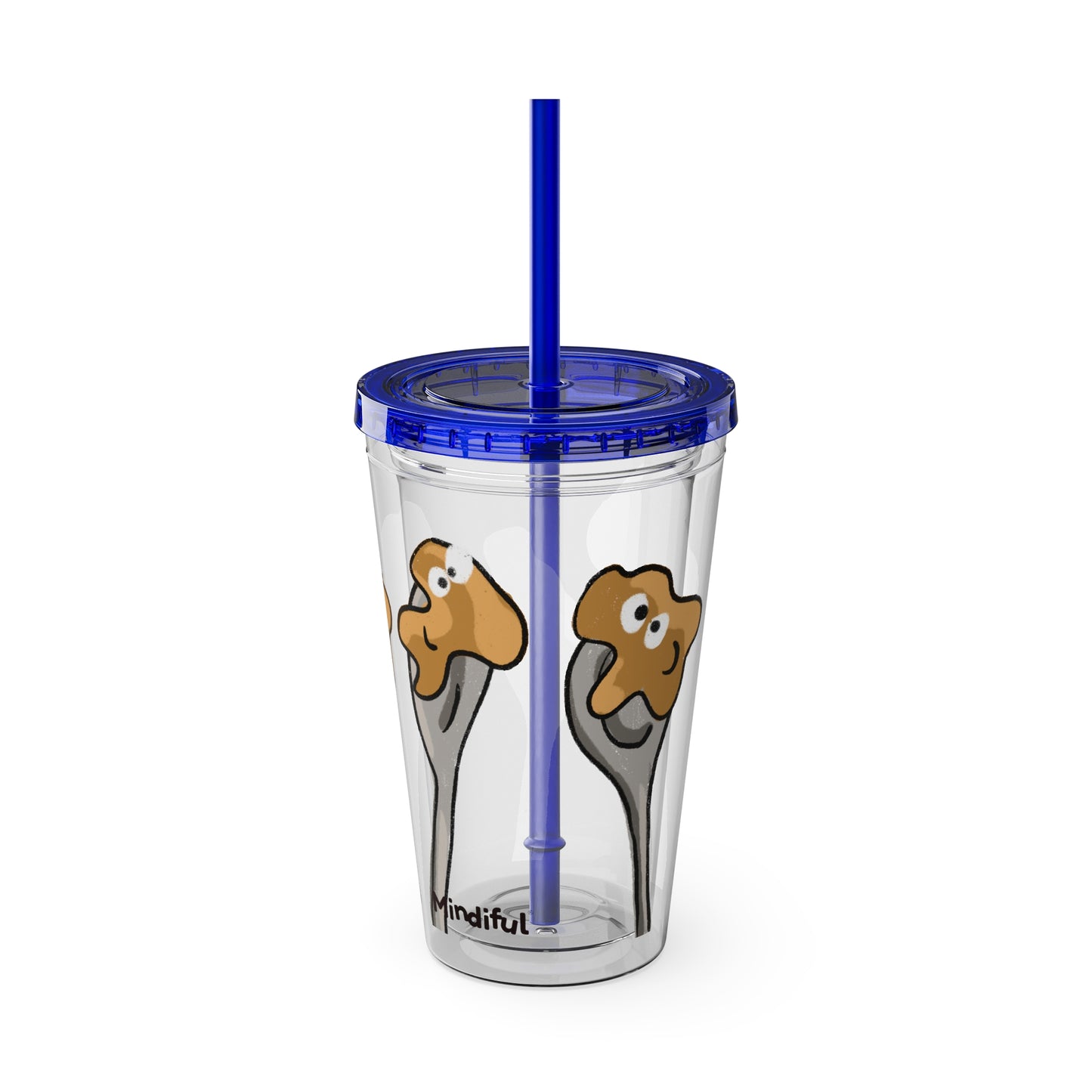 Silly Sippers BPA FREE ACRYLIC Tumbler with Straw, 16oz - Positive Peanut Butter