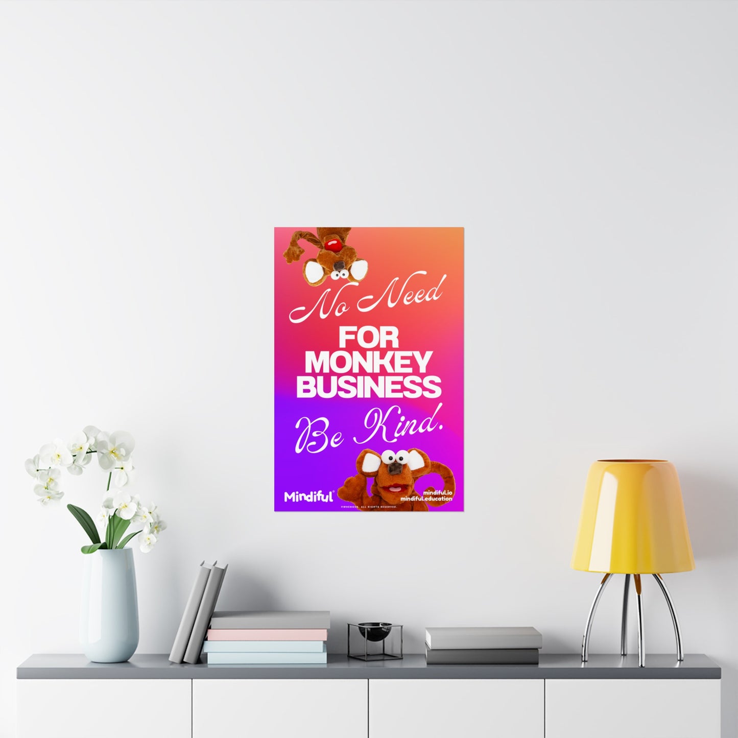 Mindiful® "No Need for Monkey Business" - Matte Vertical Poster