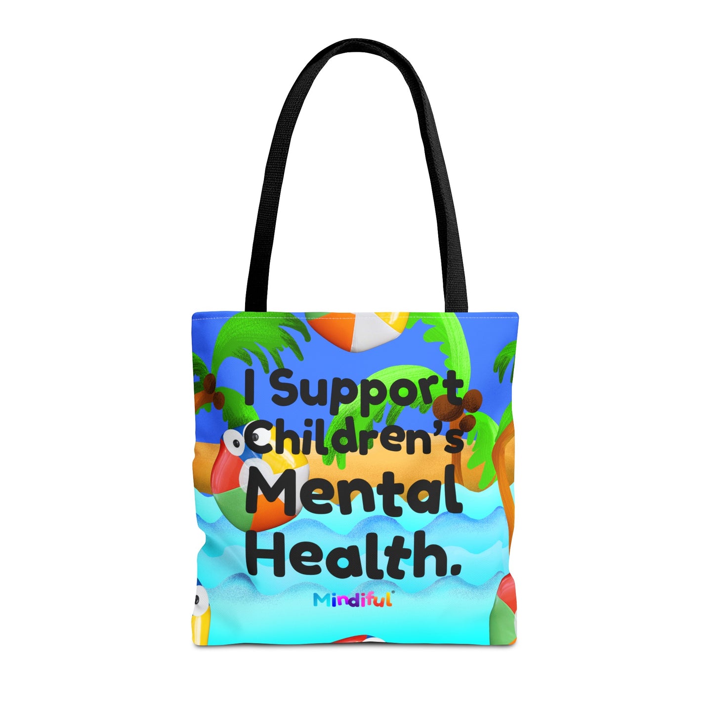 Mindiful® "I Support Children's Mental Health" Grey Bird Tote Bag