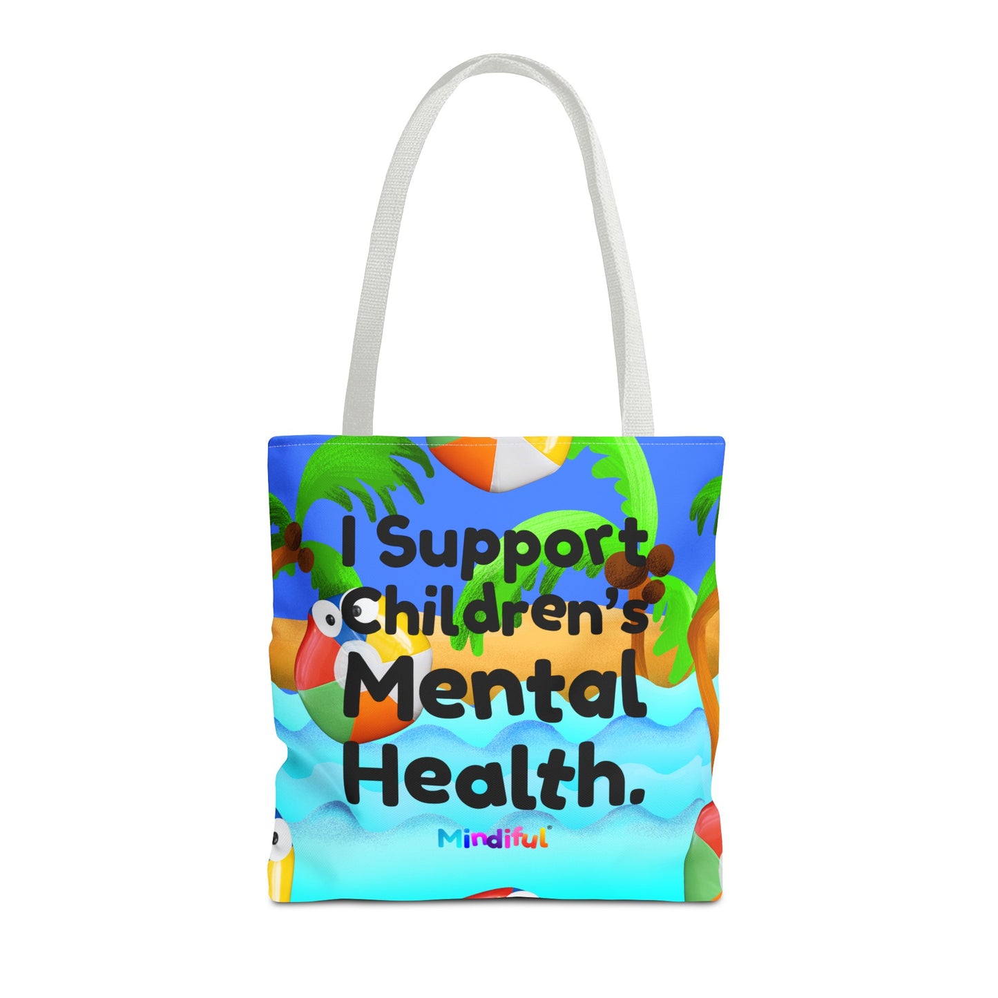 Mindiful® "I Support Children's Mental Health" Grey Bird Tote Bag