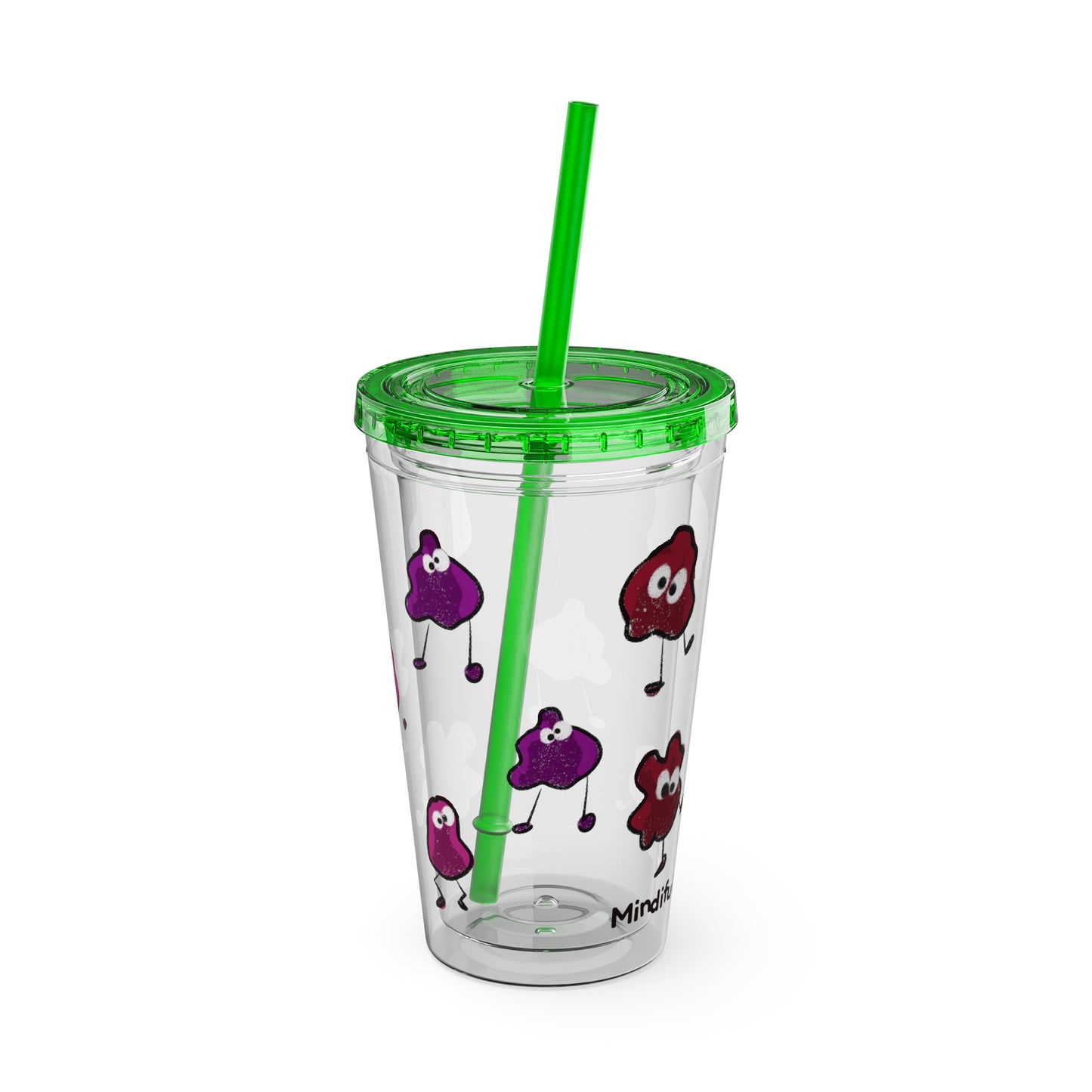 Silly Sippers BPA FREE ACRYLIC Tumbler with Straw, 16oz - Groovy Grapes