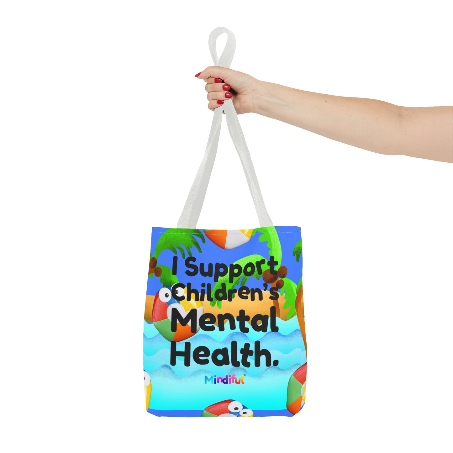 Mindiful® "I Support Children's Mental Health" Grey Bird Tote Bag