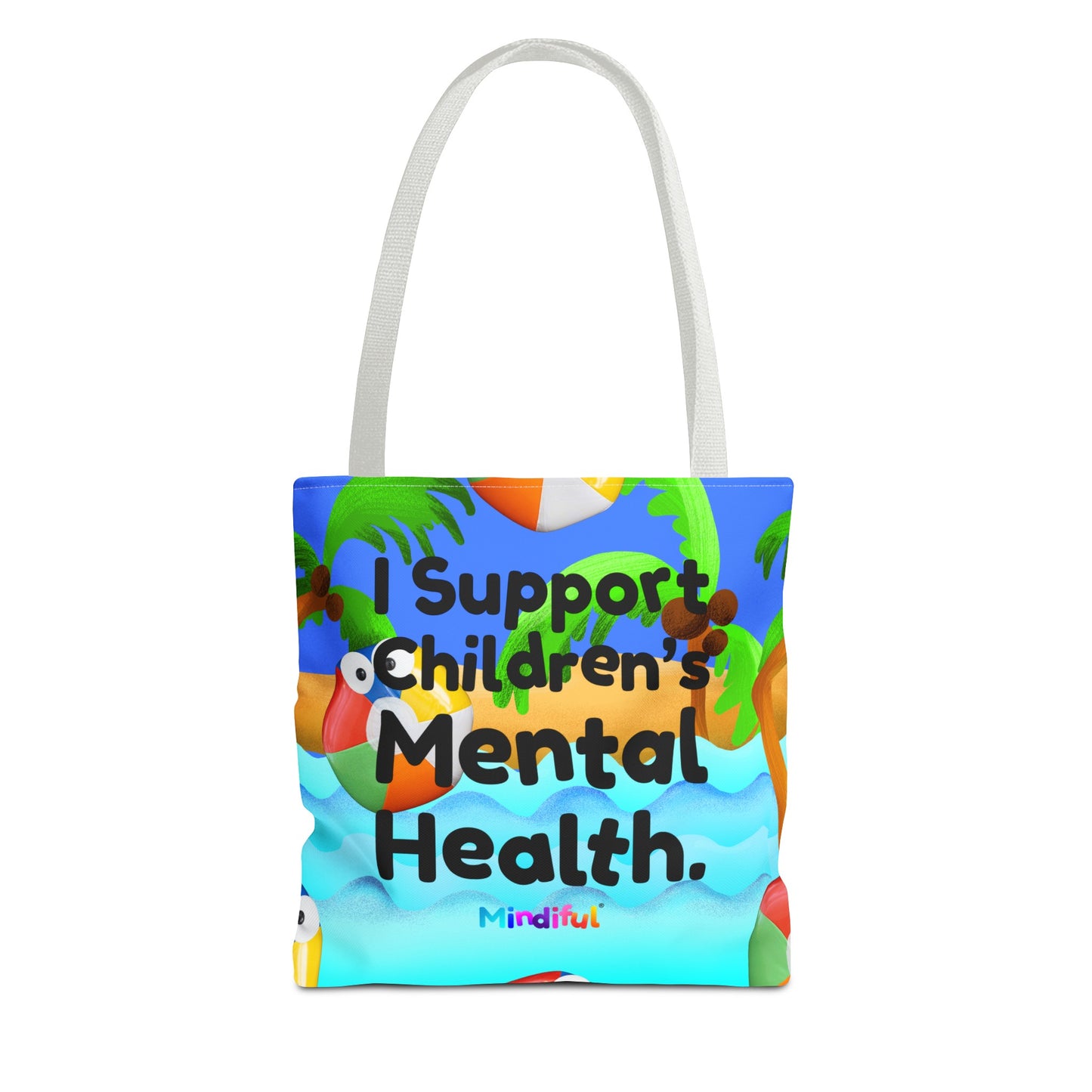 Mindiful® "I Support Children's Mental Health" Grey Bird Tote Bag