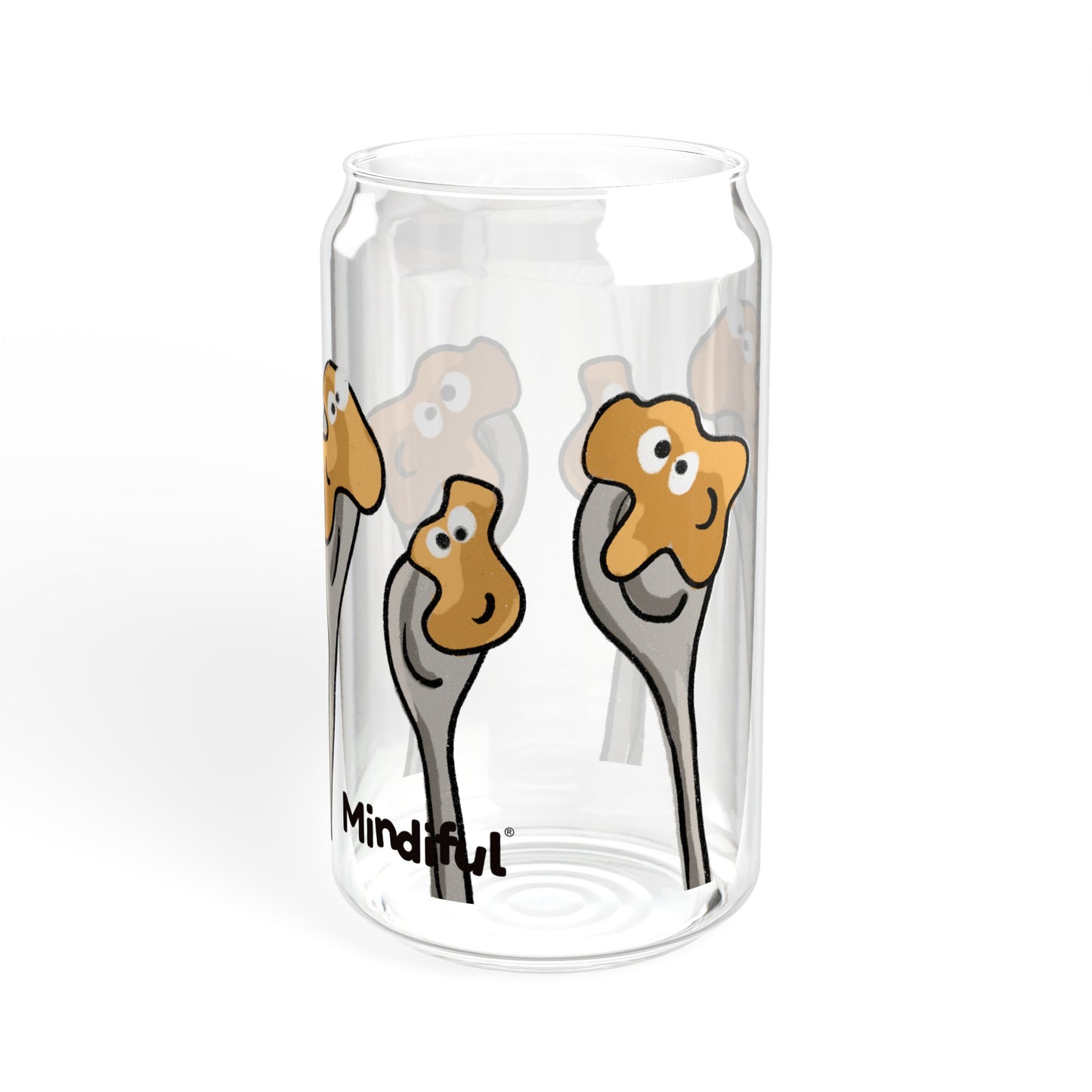 Silly Sippers GLASS with or w/o Straw, 16oz - Positive Peanut Butter