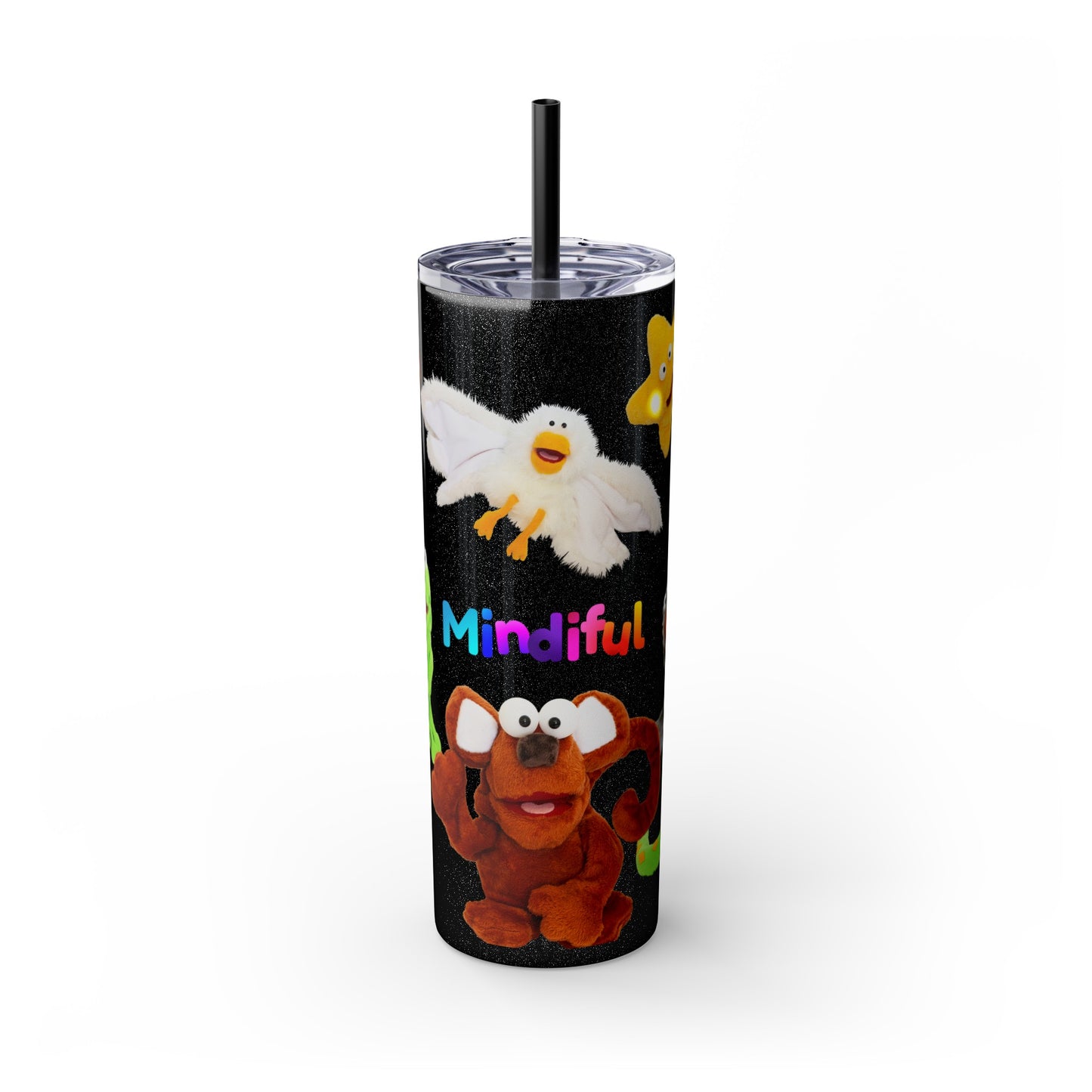 Mindiful® Friends Support Black Tumbler with Straw, 20oz