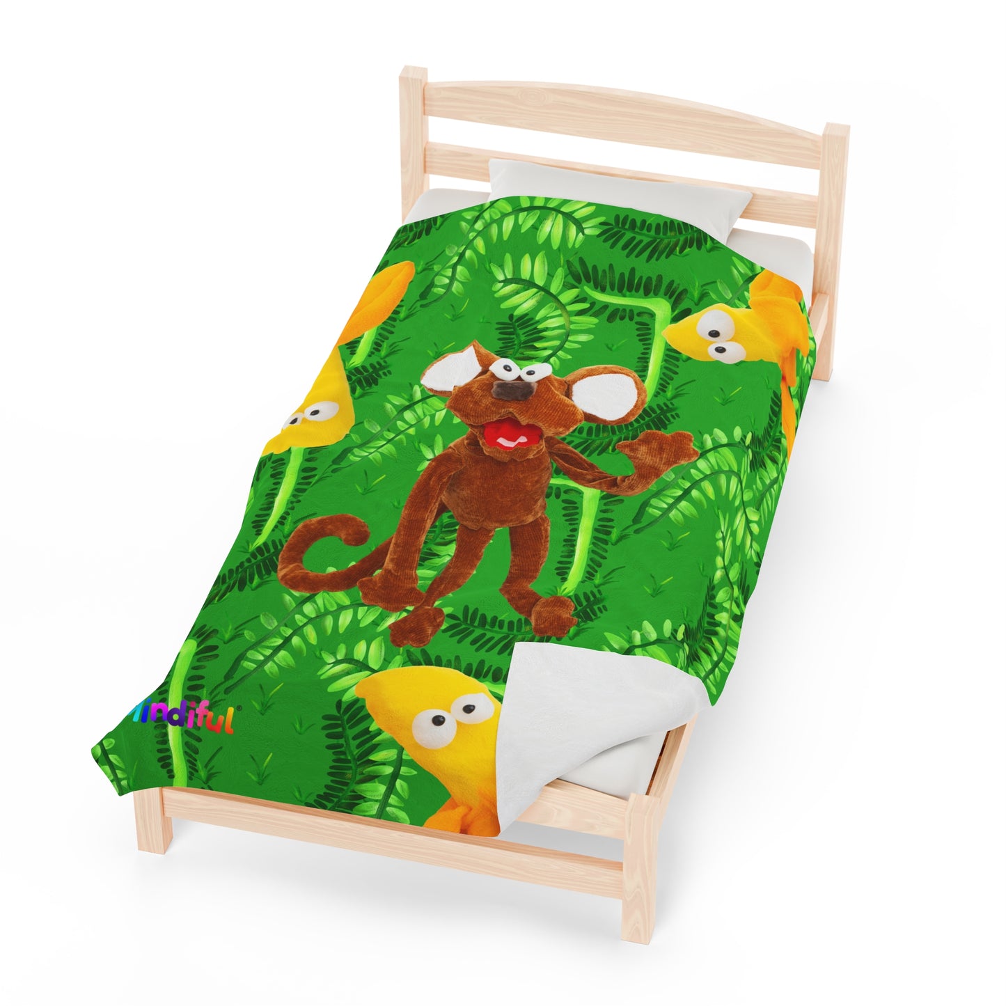 Mindiful® "Marty Jungle Party" Velveteen Plush Snuggle Blanket