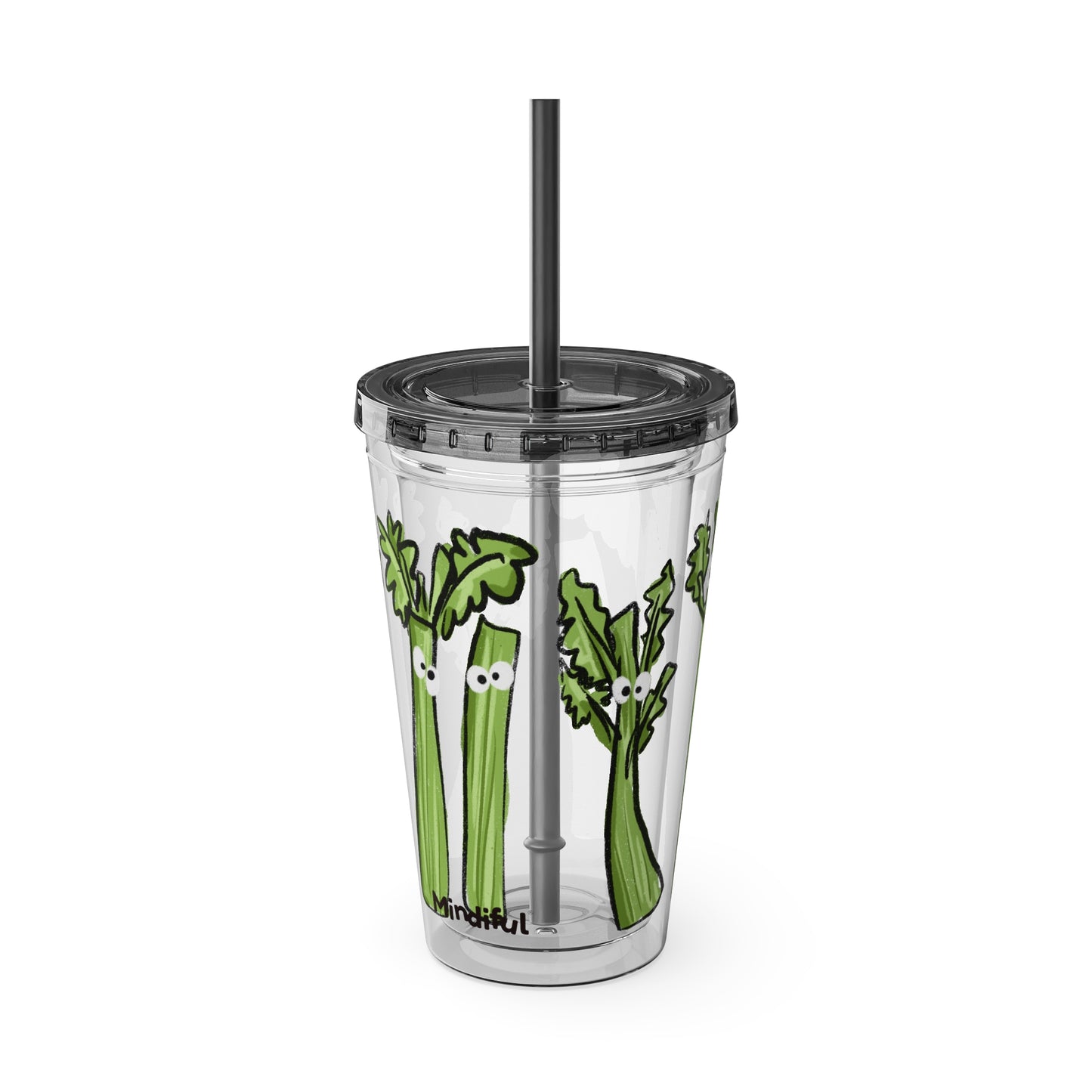 Silly Sippers BPA FREE ACRYLIC Tumbler with Straw, 16oz - Charming Celery