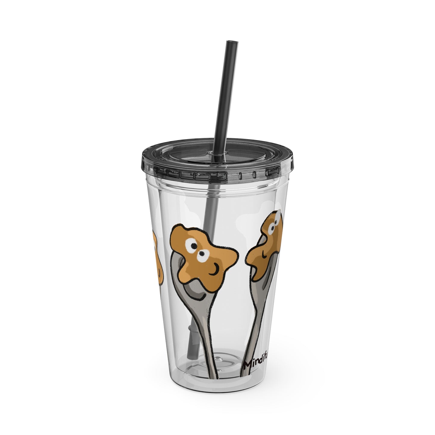 Silly Sippers BPA FREE ACRYLIC Tumbler with Straw, 16oz - Positive Peanut Butter