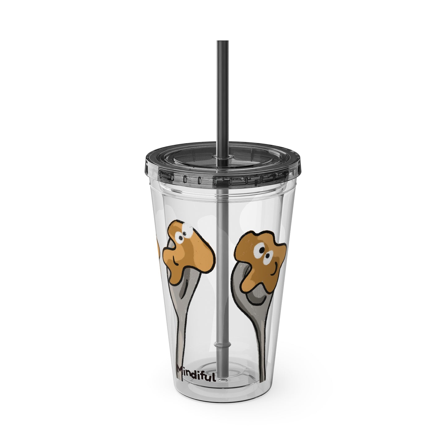 Silly Sippers BPA FREE ACRYLIC Tumbler with Straw, 16oz - Positive Peanut Butter