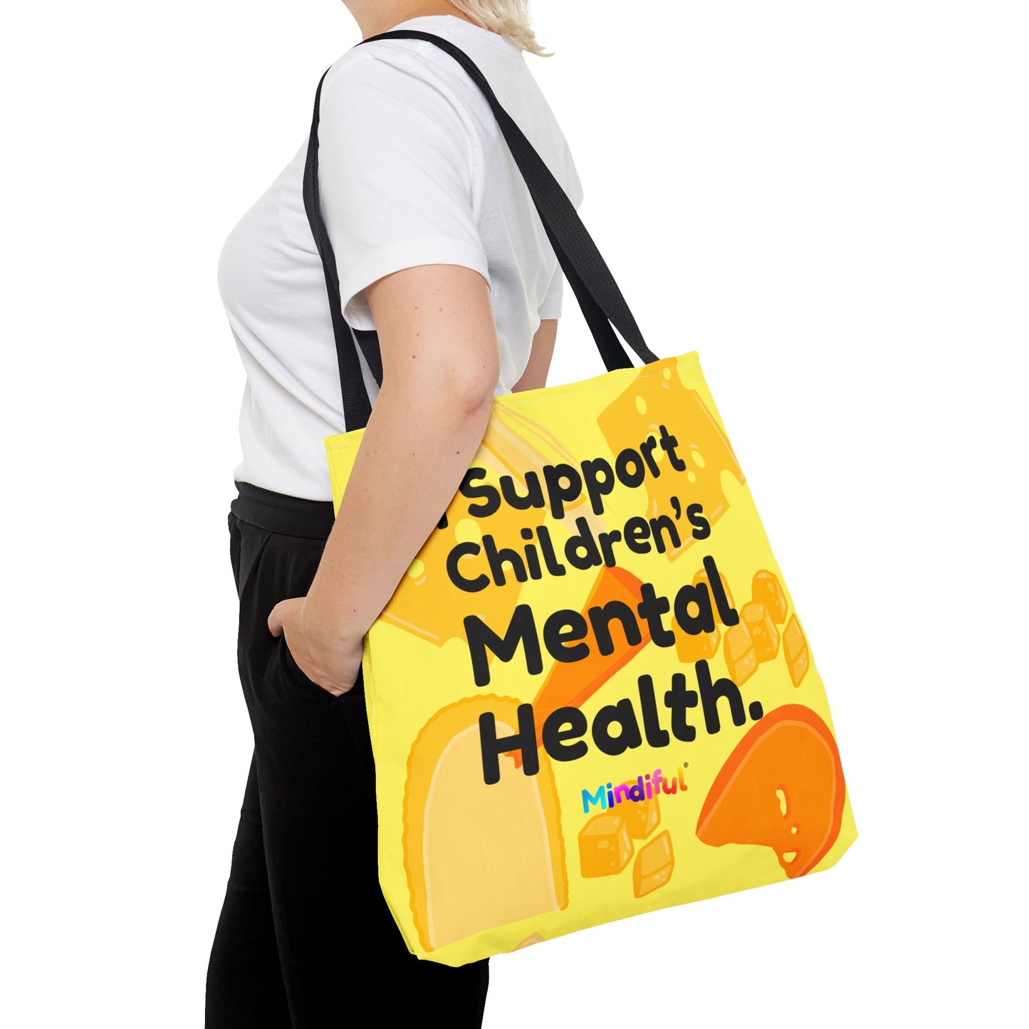 Mindiful® "I Support Children's Mental Health" Snorey Cheese Tote Bag