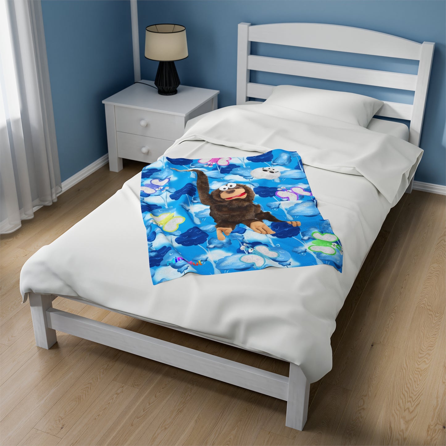 Mindiful® "Cloudy with a Chance of Steve" Velveteen Plush Snuggle Blanket