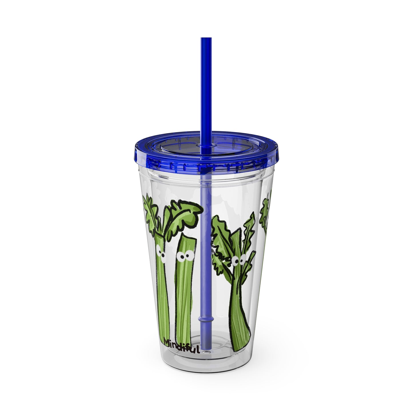 Silly Sippers BPA FREE ACRYLIC Tumbler with Straw, 16oz - Charming Celery