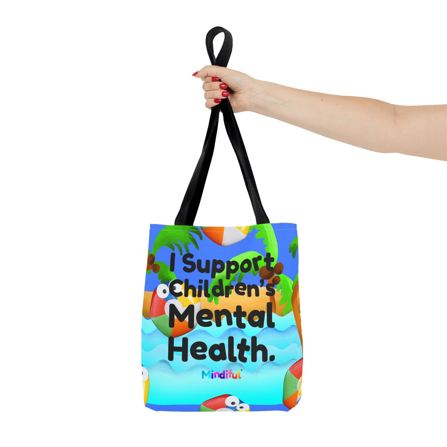 Mindiful® "I Support Children's Mental Health" Grey Bird Tote Bag