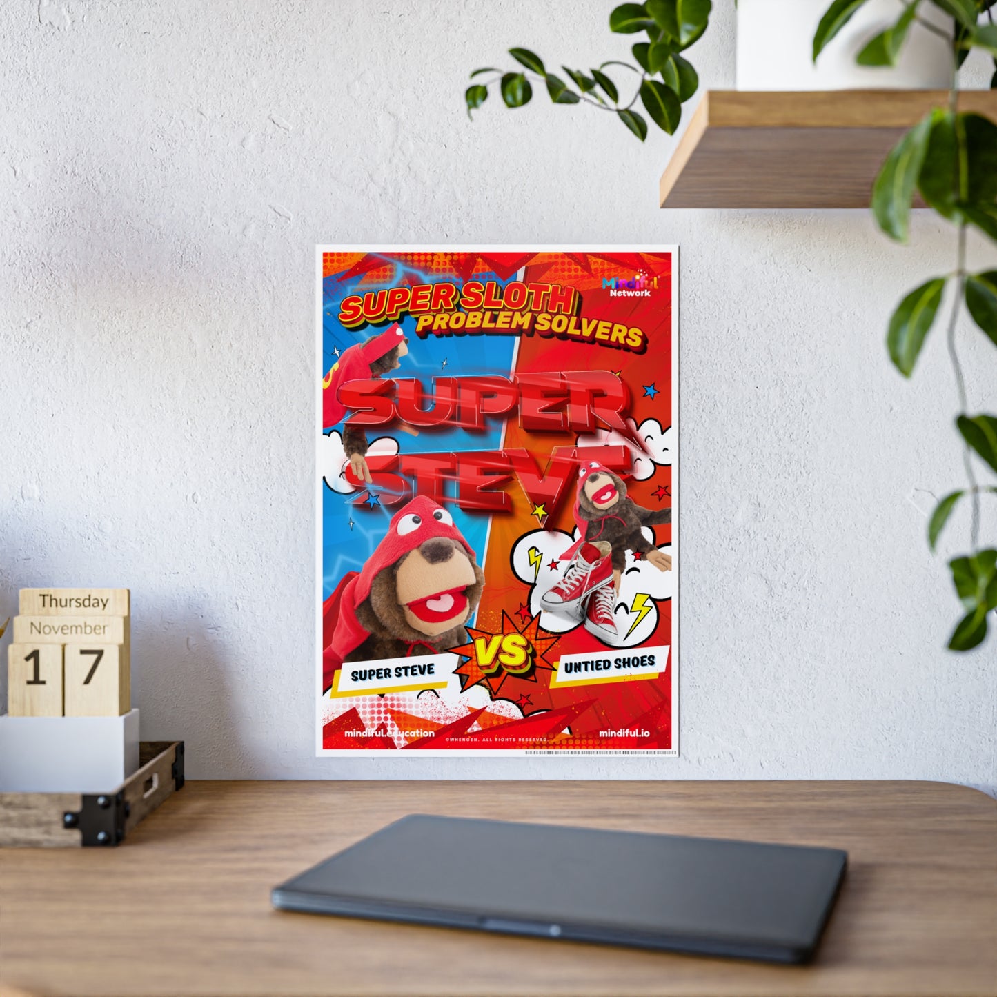 Mindiful® "Super Sloth Problem Solvers" GLOSSY Poster