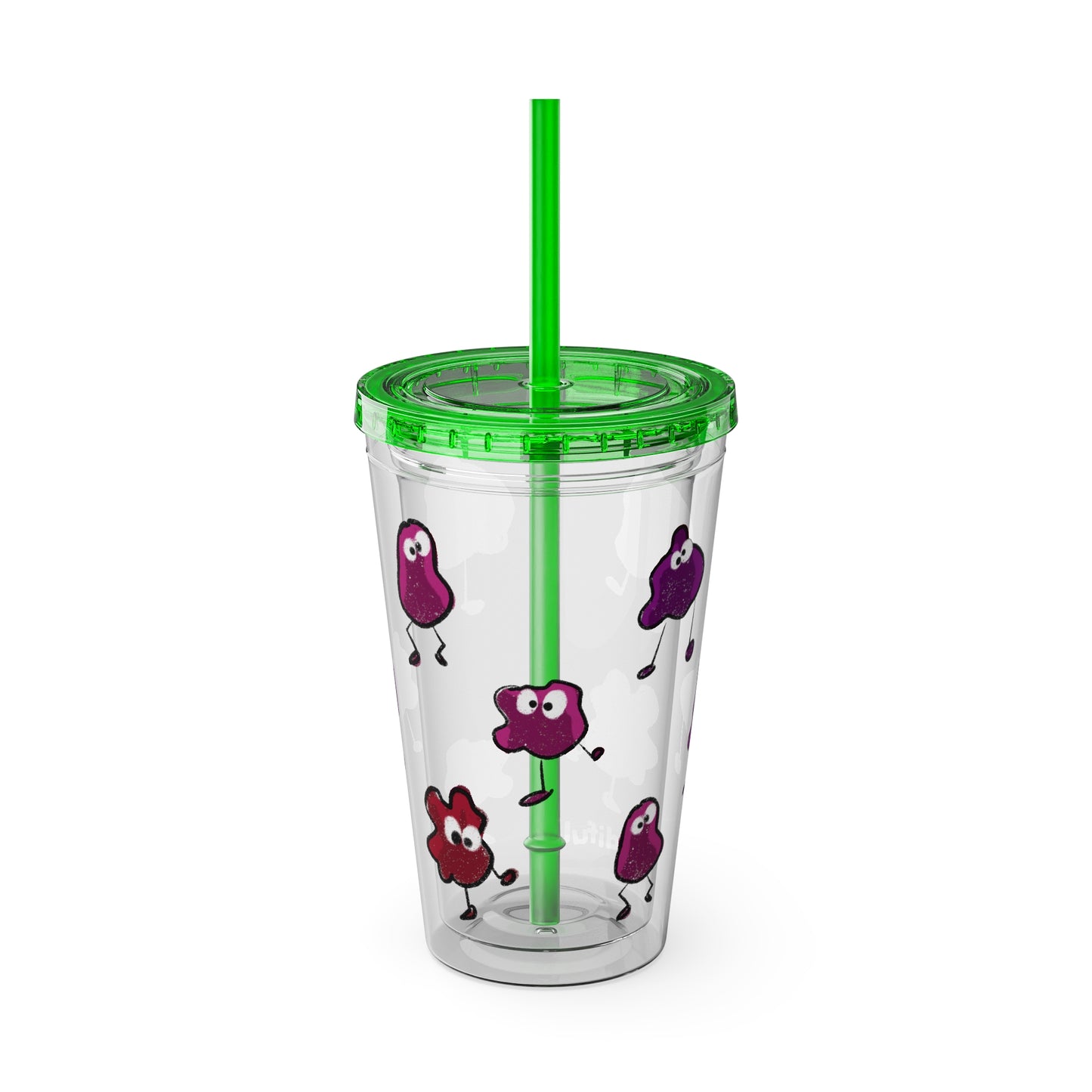 Silly Sippers BPA FREE ACRYLIC Tumbler with Straw, 16oz - Groovy Grapes