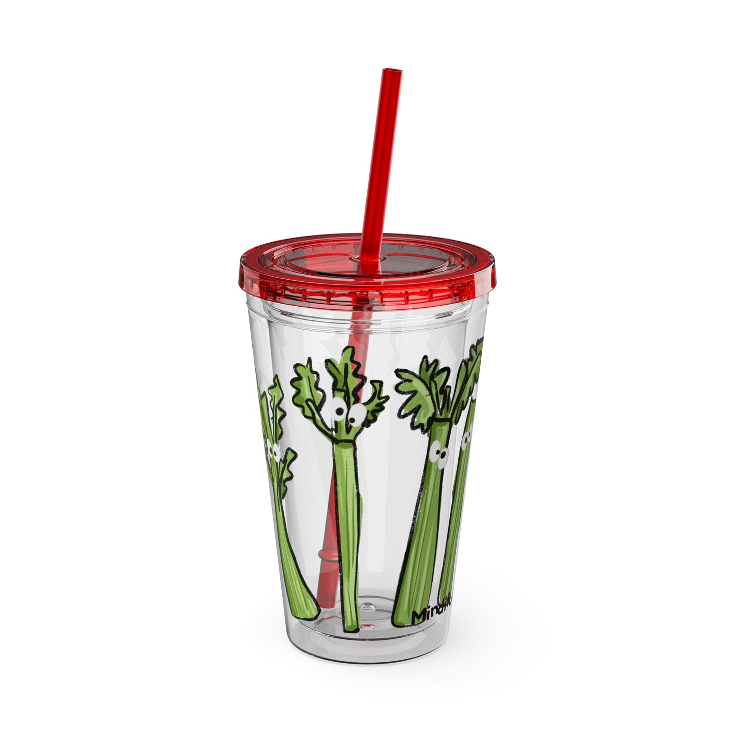 Silly Sippers BPA FREE ACRYLIC Tumbler with Straw, 16oz - Charming Celery