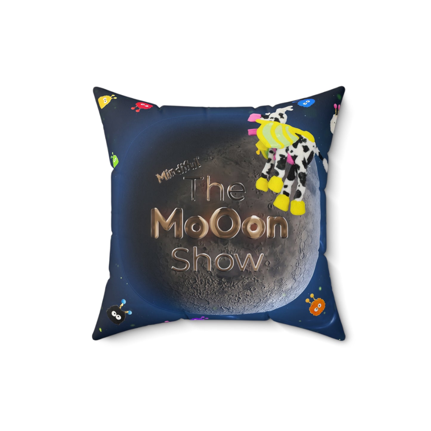 Mindiful® Cow Dragon "The Moon Show Showtime" Square Pillow