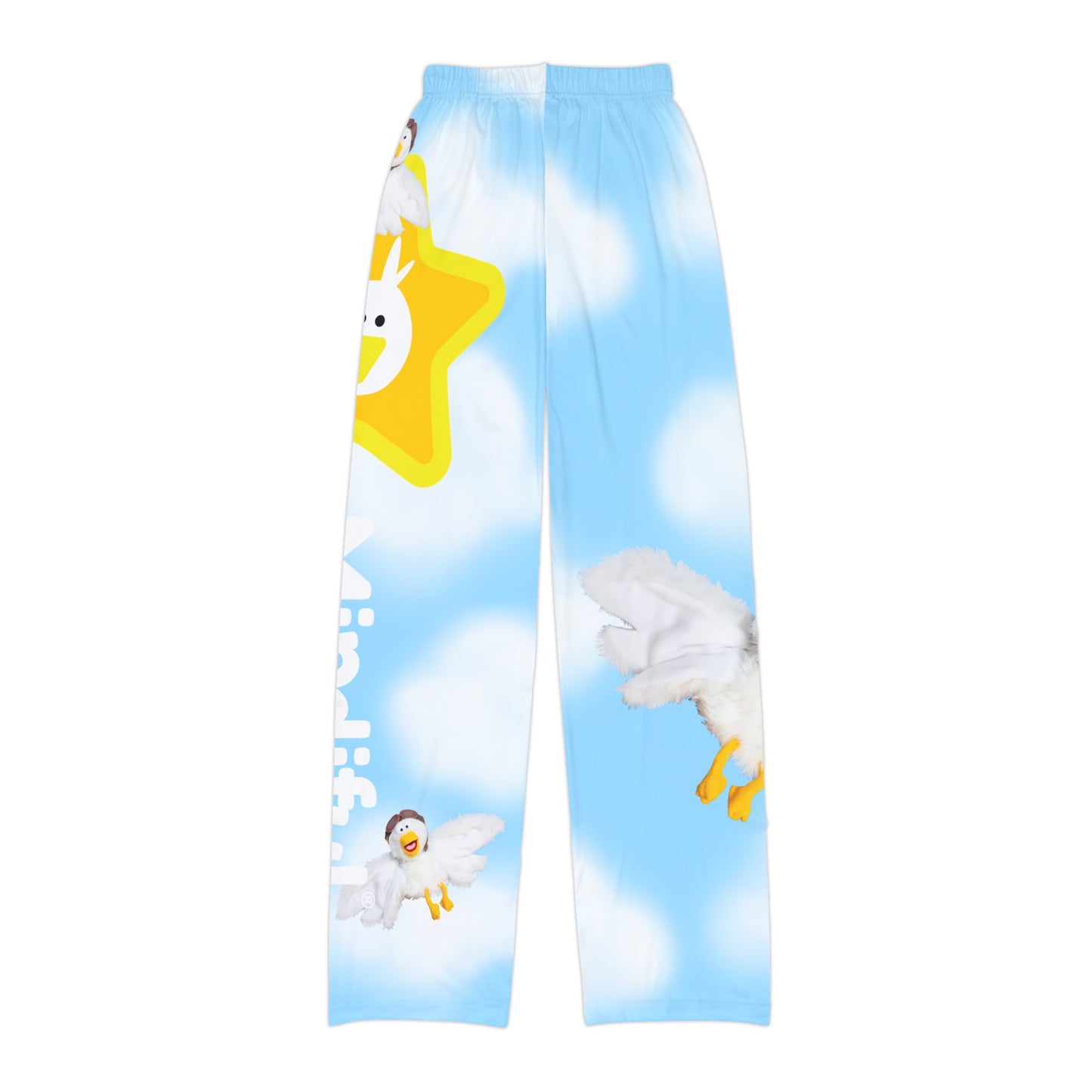 Breathing Break with Little Bird - Fluffy Skies - Kids Pajama Pants