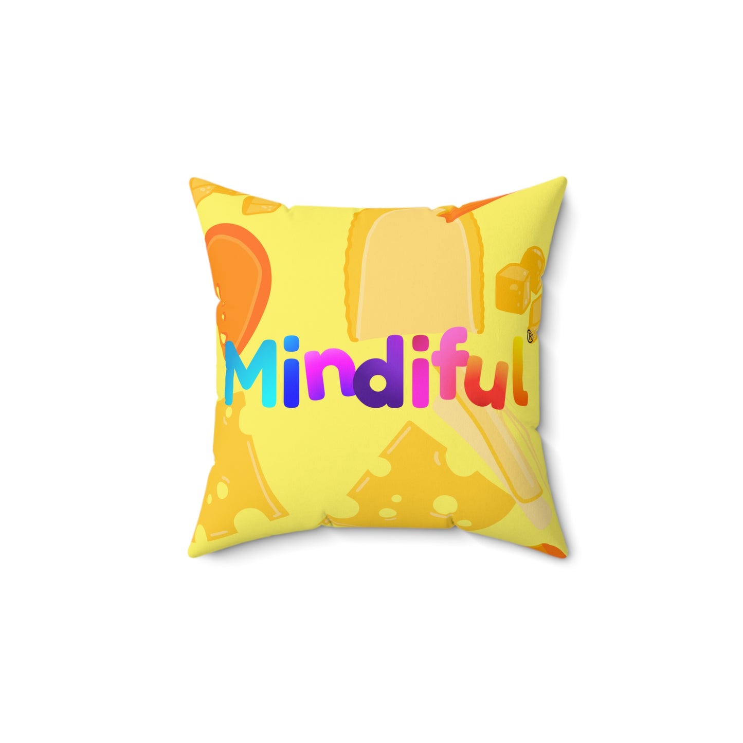 Mindiful® "Cheesy Snorey" Square Pillow