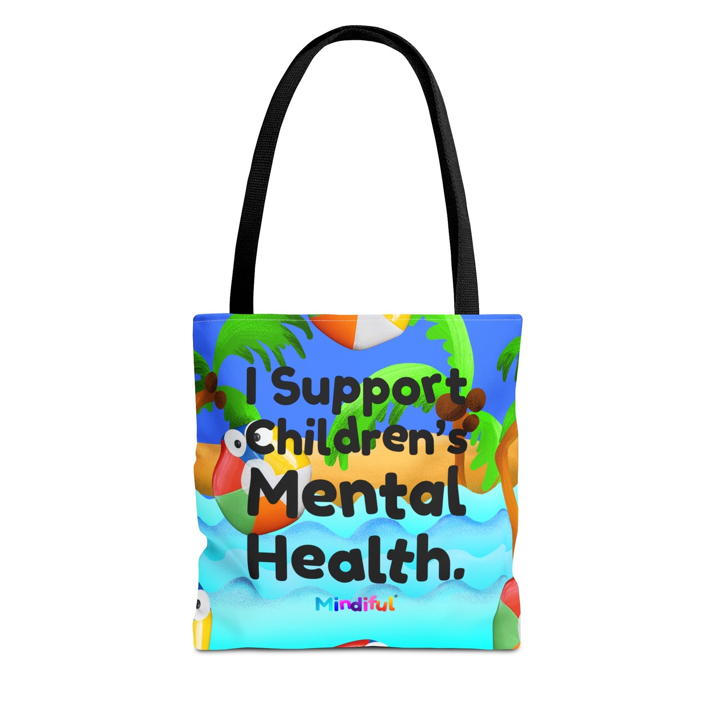 Mindiful® "I Support Children's Mental Health" Grey Bird Tote Bag