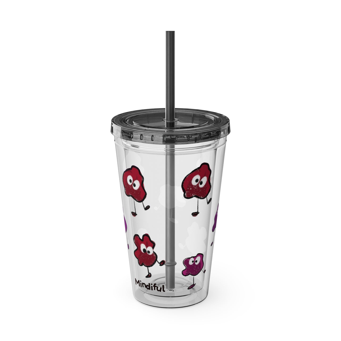 Silly Sippers BPA FREE ACRYLIC Tumbler with Straw, 16oz - Groovy Grapes