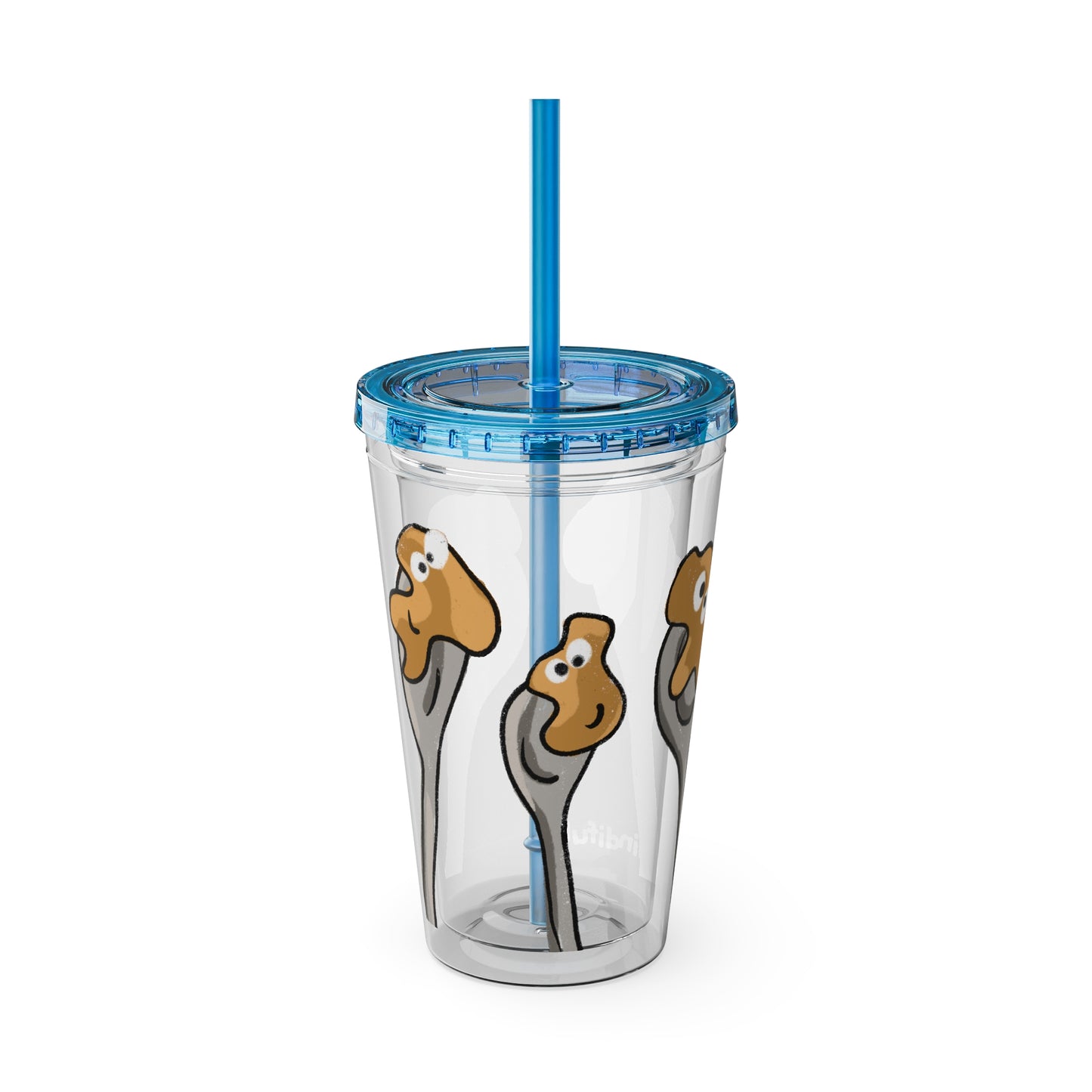 Silly Sippers BPA FREE ACRYLIC Tumbler with Straw, 16oz - Positive Peanut Butter