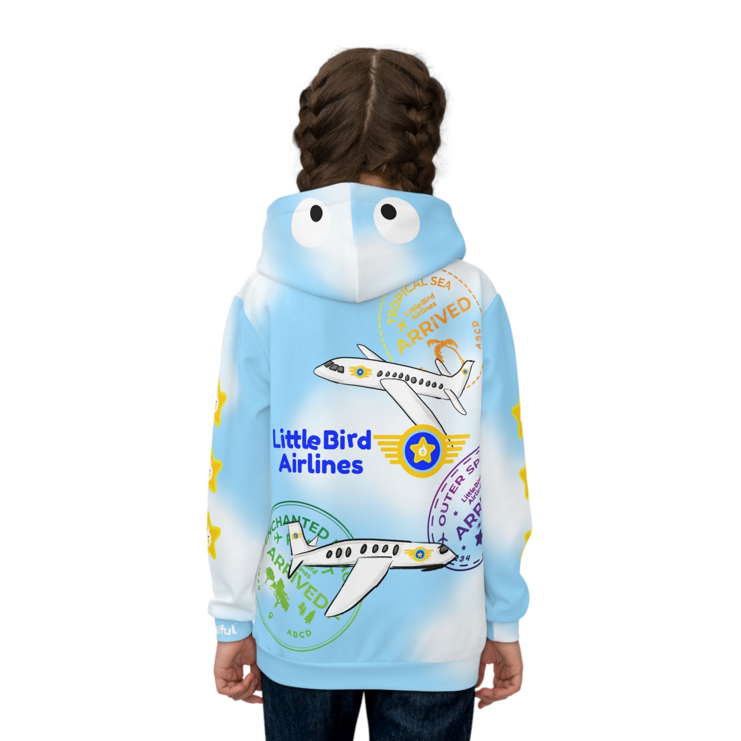 Breathing Break with Little Bird - Fluffy Skies - Children's Hoodie