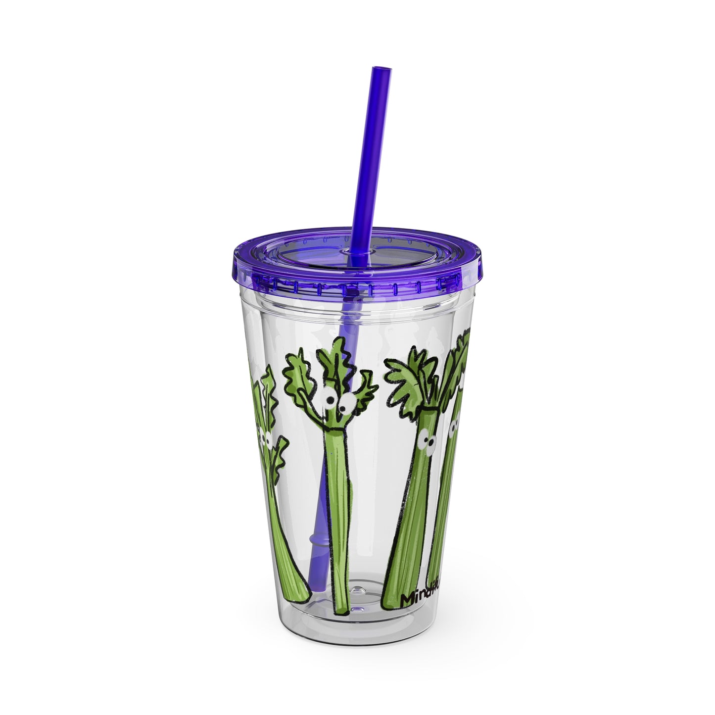 Silly Sippers BPA FREE ACRYLIC Tumbler with Straw, 16oz - Charming Celery