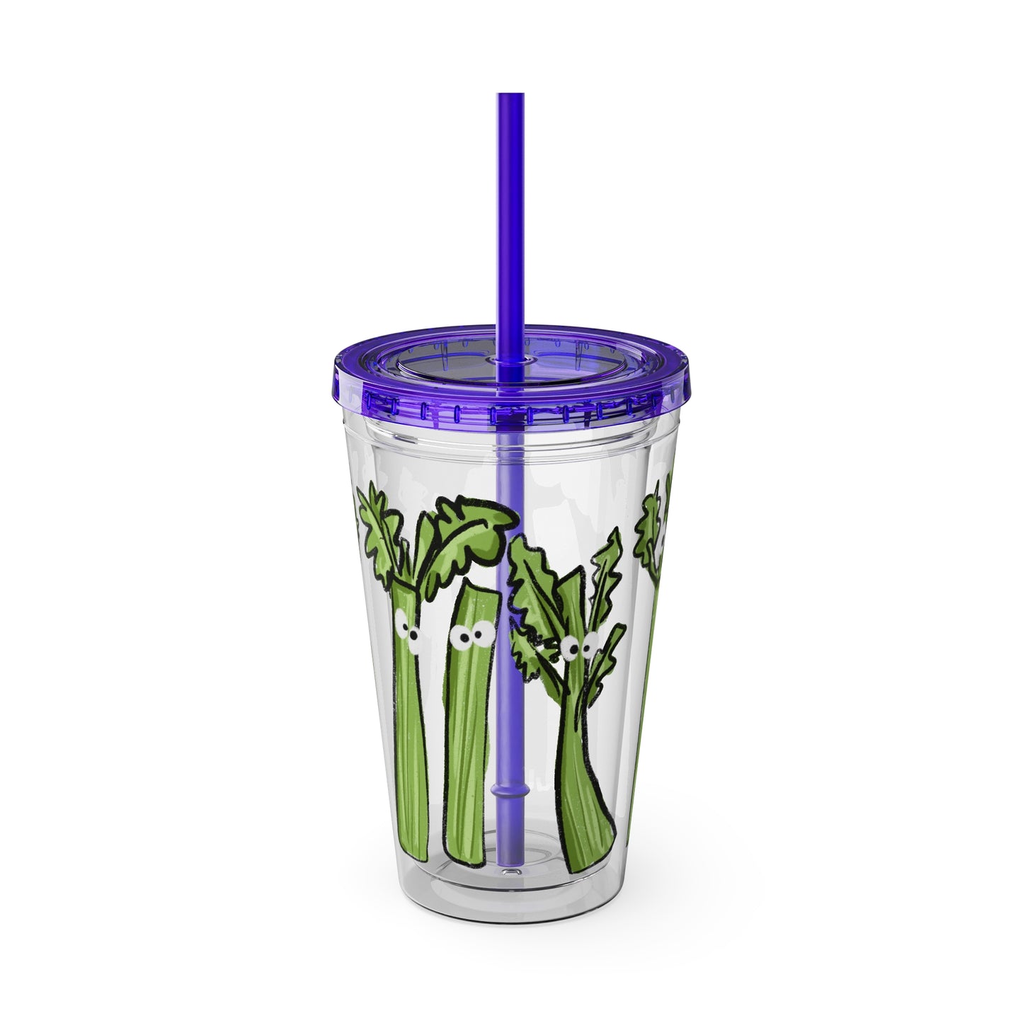 Silly Sippers BPA FREE ACRYLIC Tumbler with Straw, 16oz - Charming Celery