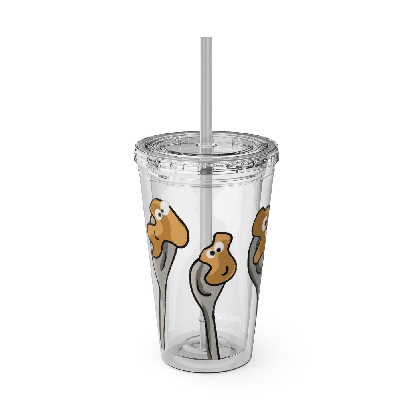 Silly Sippers BPA FREE ACRYLIC Tumbler with Straw, 16oz - Positive Peanut Butter