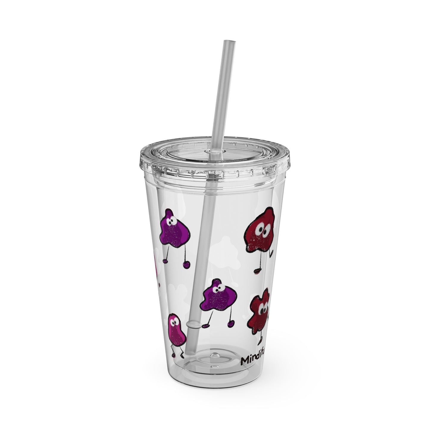 Silly Sippers BPA FREE ACRYLIC Tumbler with Straw, 16oz - Groovy Grapes