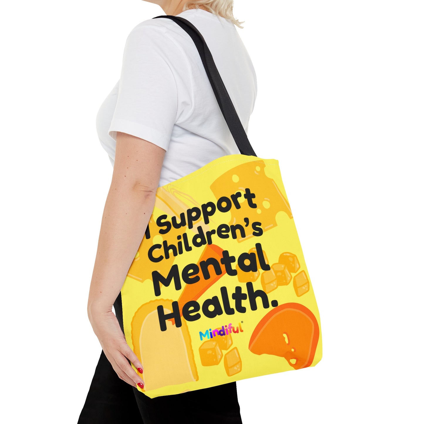 Mindiful® "I Support Children's Mental Health" Snorey Cheese Tote Bag