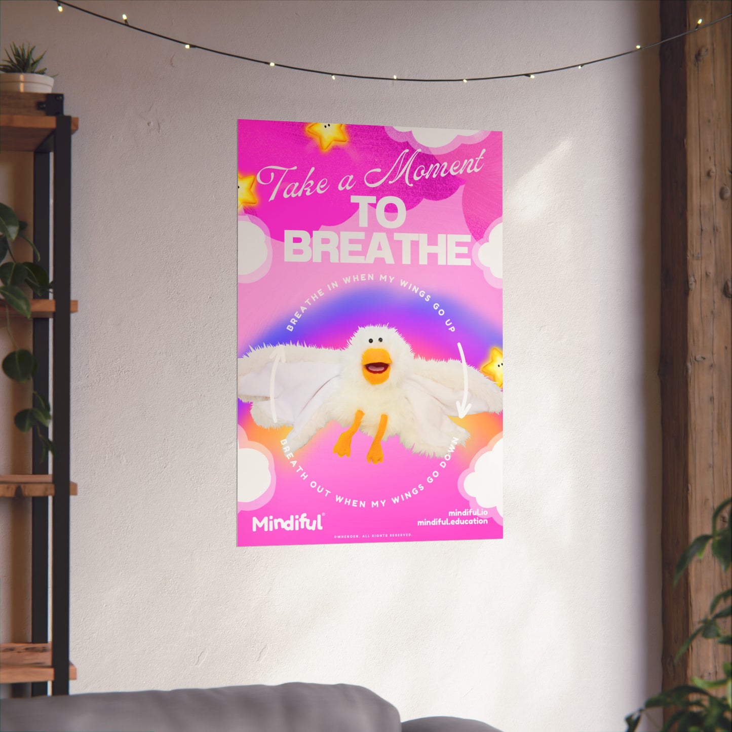 Mindiful® "Little Bird" Take a Moment to Breathe - Matte Vertical Poster