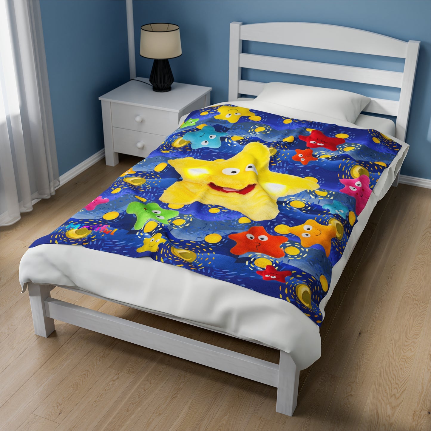 Mindiful® "Starry Starry Starling" Velveteen Plush Snuggle Blanket