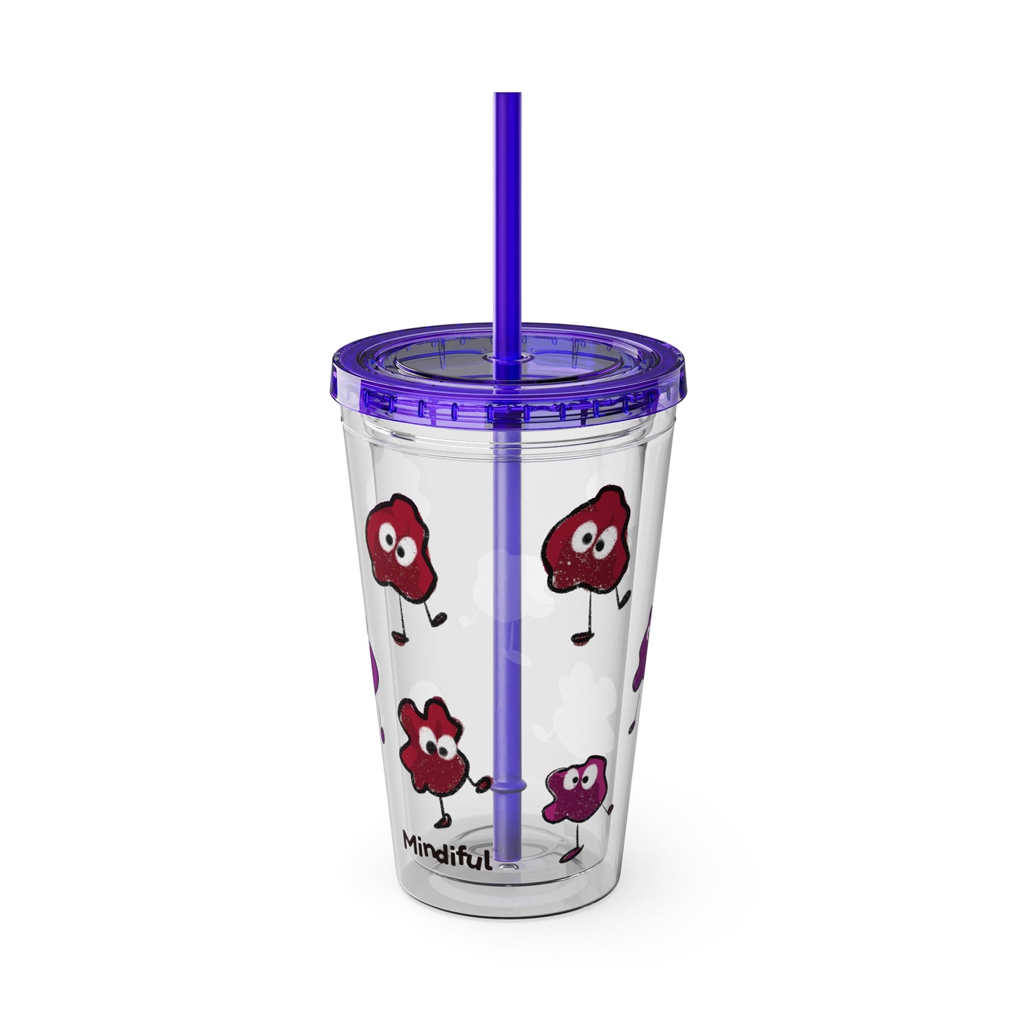 Silly Sippers BPA FREE ACRYLIC Tumbler with Straw, 16oz - Groovy Grapes