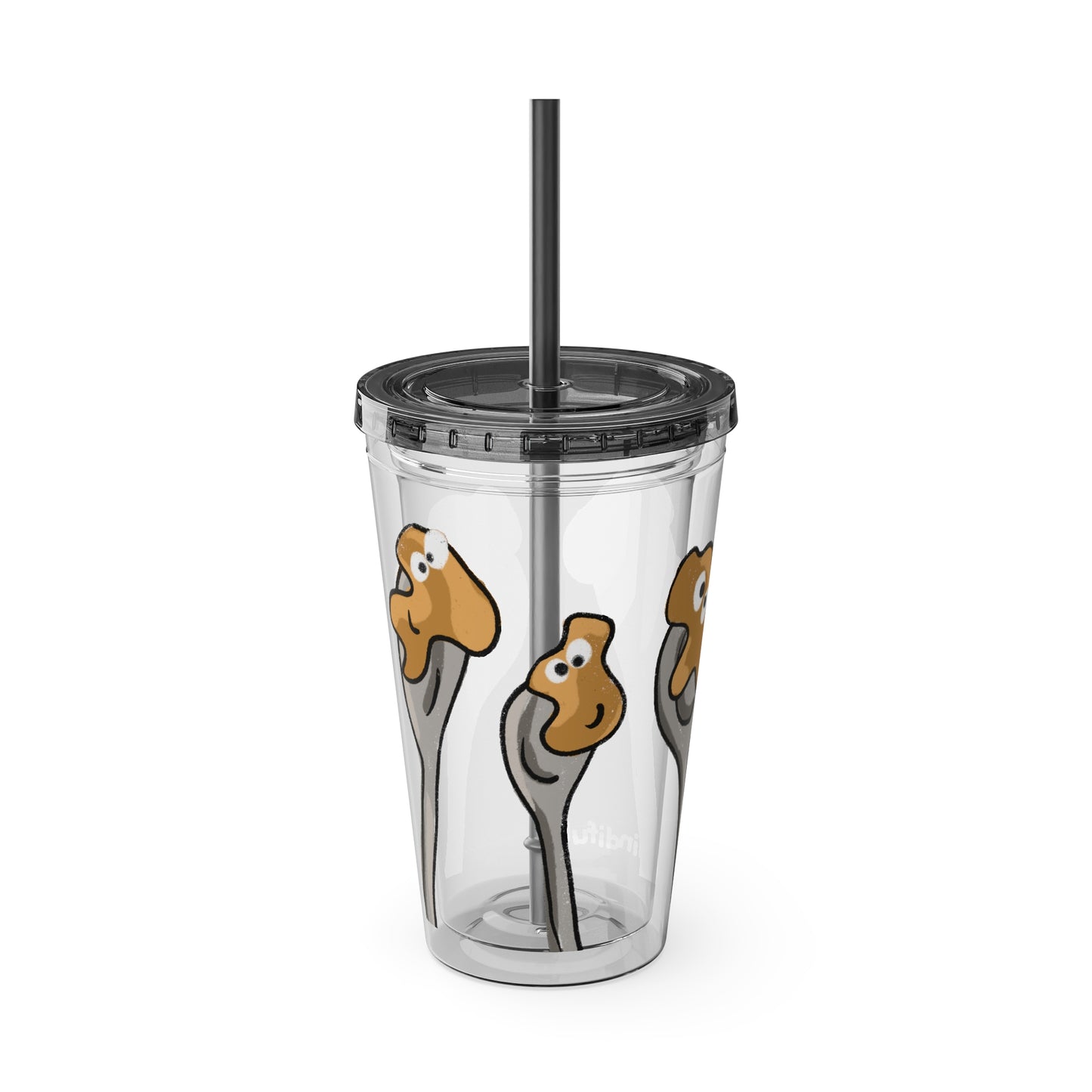 Silly Sippers BPA FREE ACRYLIC Tumbler with Straw, 16oz - Positive Peanut Butter