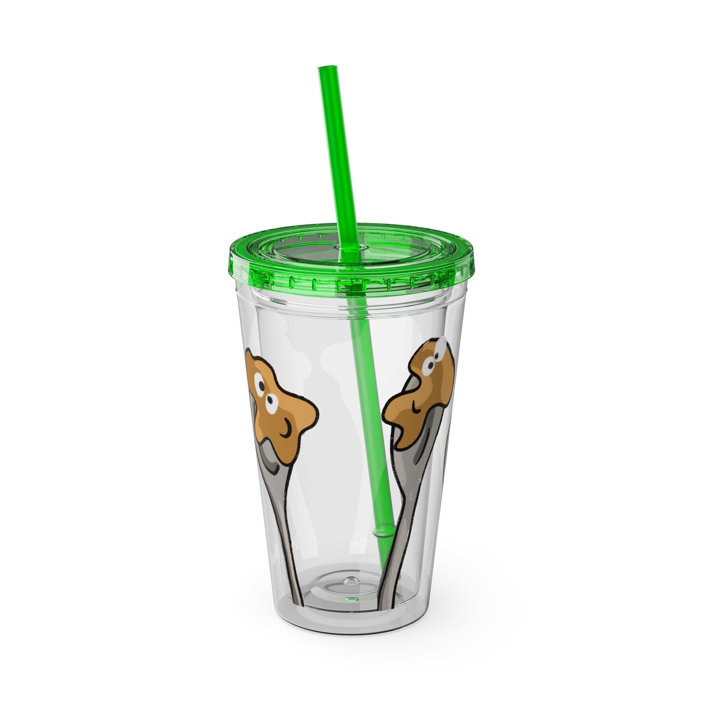 Silly Sippers BPA FREE ACRYLIC Tumbler with Straw, 16oz - Positive Peanut Butter